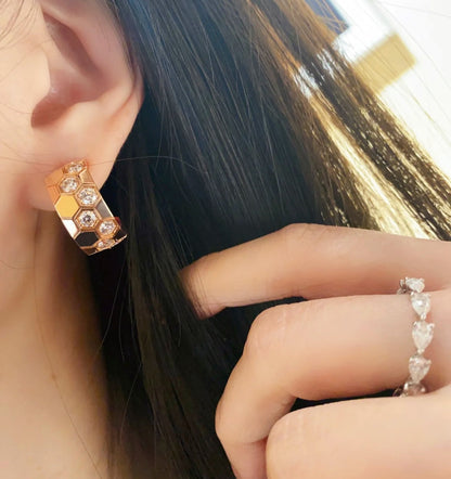 [Gaonasi]BEE LOVE DIAMOND HOOP EARRINGS