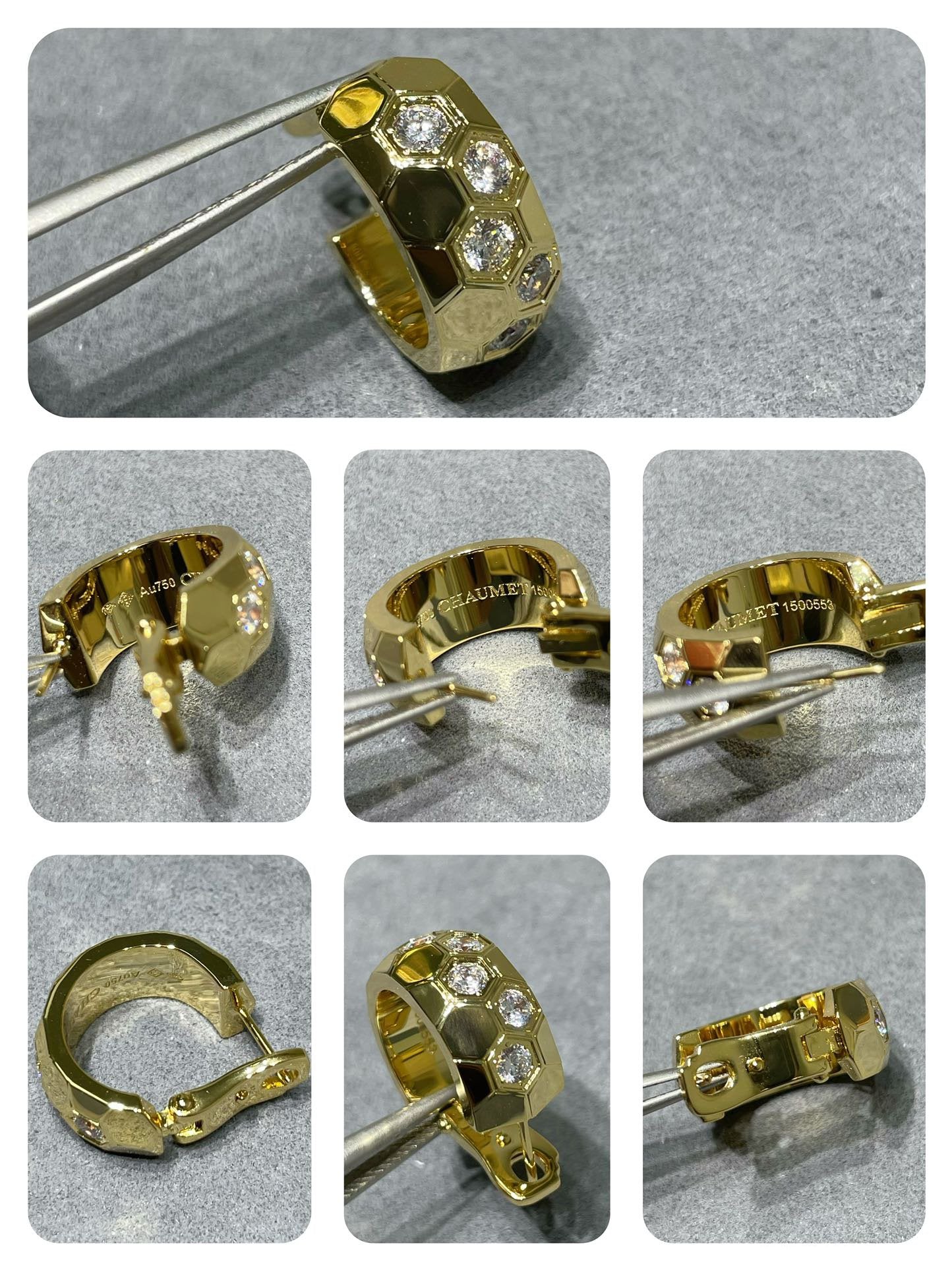 [Gaonasi]BEE LOVE DIAMOND HOOP EARRINGS