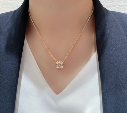 [Gaonasi]BEE LOVE DIAMOND PAVED 3 ROW NECKLACE