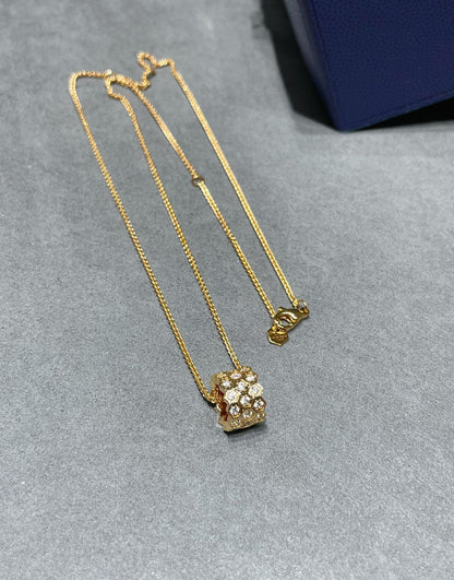 [Gaonasi]BEE LOVE DIAMOND PAVED 3 ROW NECKLACE