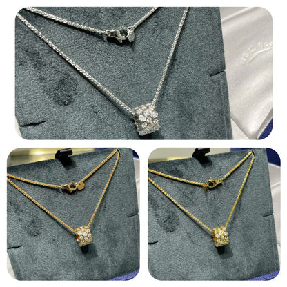 [Gaonasi]BEE LOVE DIAMOND PAVED 3 ROW NECKLACE