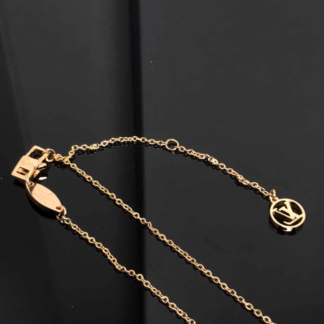 [Gaonasi]COLOR BLOSSOM PINK MOP SUN GOLD NECKLACE