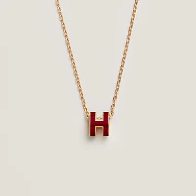[Gaonasi]HM CLIC RED ENAMEL GOLD NECKLACE