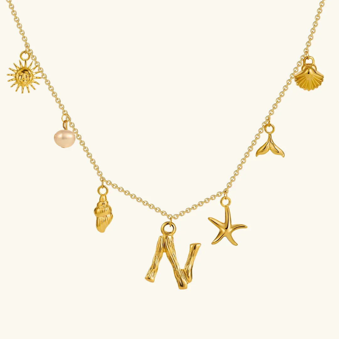 [Gaonasi]Avaria Ocean Initial Necklace