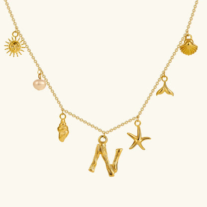 [Gaonasi]Avaria Ocean Initial Necklace