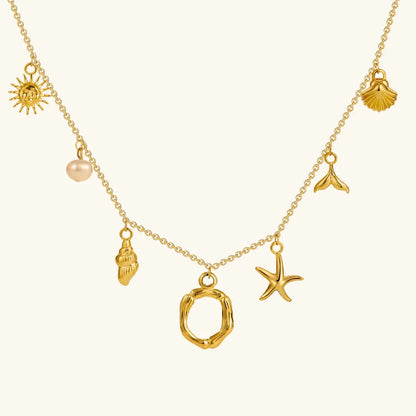[Gaonasi]Avaria Ocean Initial Necklace