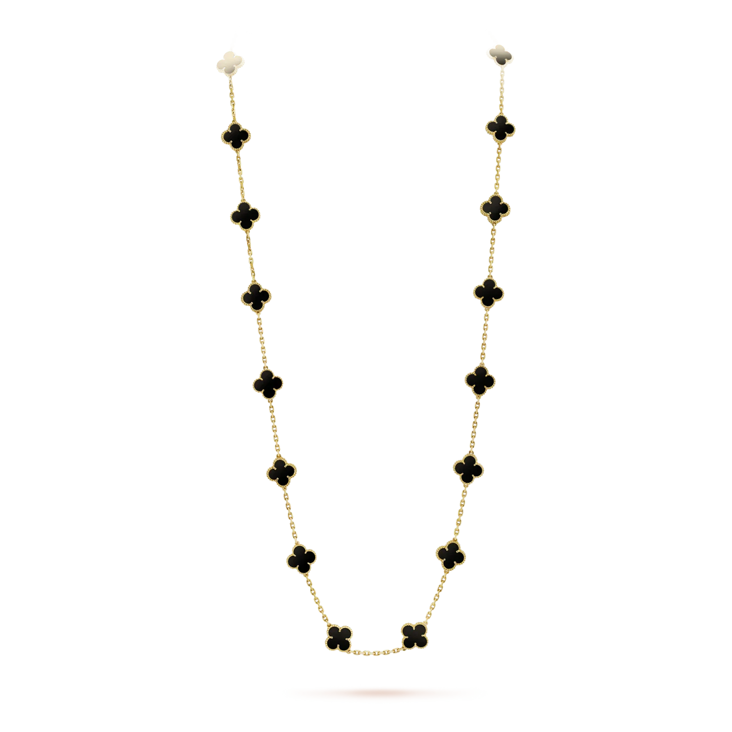 [Gaonasi]CLOVER 20 MOTIFS ONYX NECKLACE
