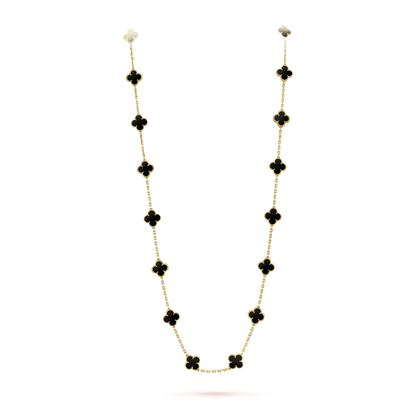[Gaonasi]CLOVER 20 MOTIFS ONYX NECKLACE