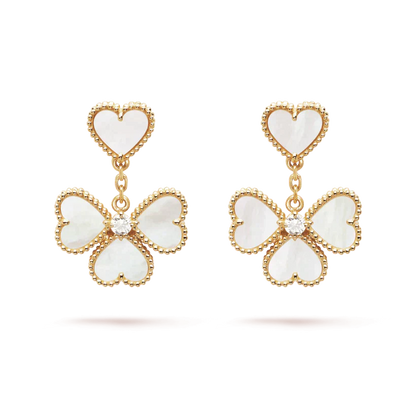[Gaonasi]CLOVER SWEET WHITE MOP EARRINGS