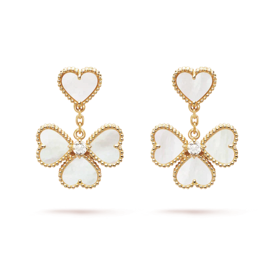 [Gaonasi]CLOVER SWEET WHITE MOP EARRINGS