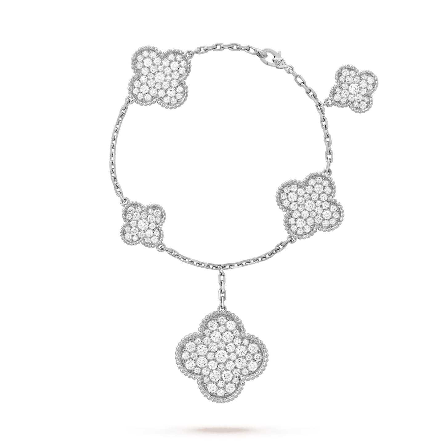 [Gaonasi]CLOVER 6 MOTIFS SILVER DIAMOND BRACELET
