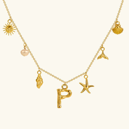 [Gaonasi]Avaria Ocean Initial Necklace