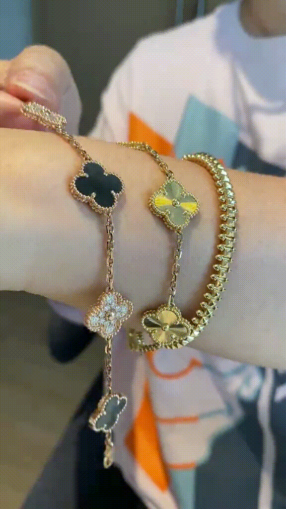 [Cadisa]Clover & Clash Bracelet 3-Piece Stack set