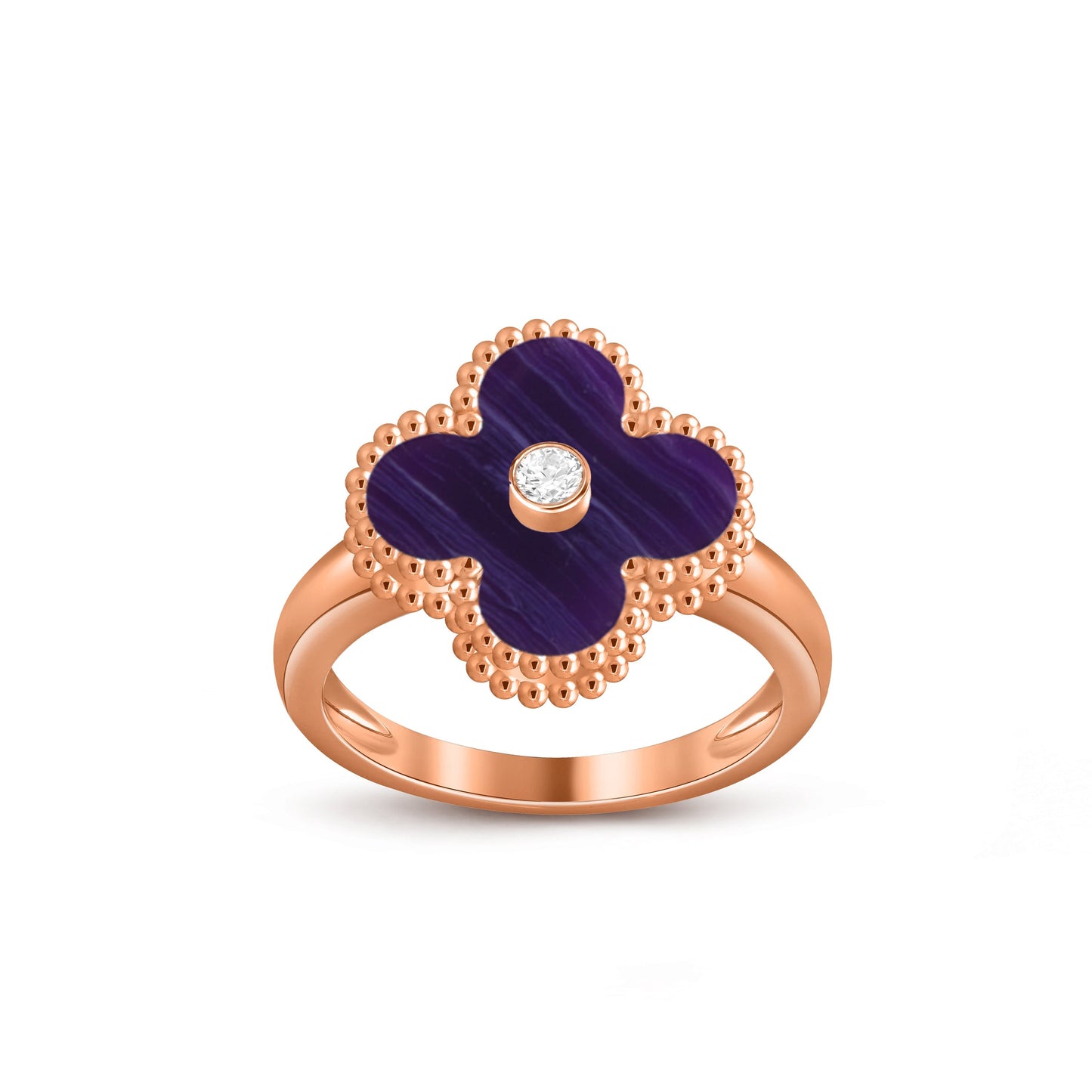 [Gaonasi]CLOVER DIAMOND RING ROSE GOLD COLLECTION