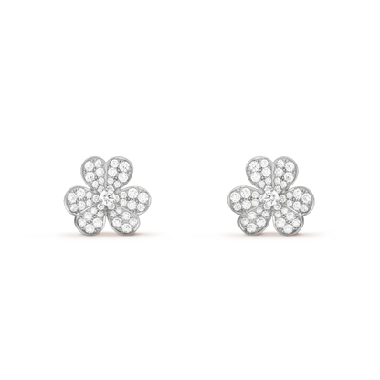 [Gaonasi]CLOVER COMOS DIAMOND EARRINGS SILVER