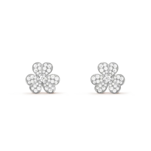 [Gaonasi]CLOVER COMOS DIAMOND EARRINGS SILVER