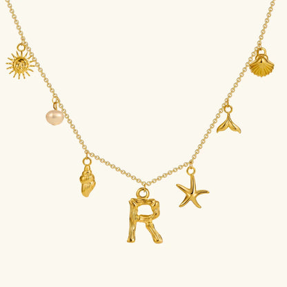 [Gaonasi]Avaria Ocean Initial Necklace