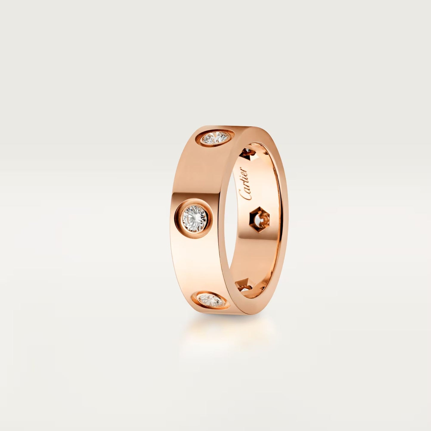 [Gaonasi Jewelry]LOVE 5.5MM 6 DIAMOND RING