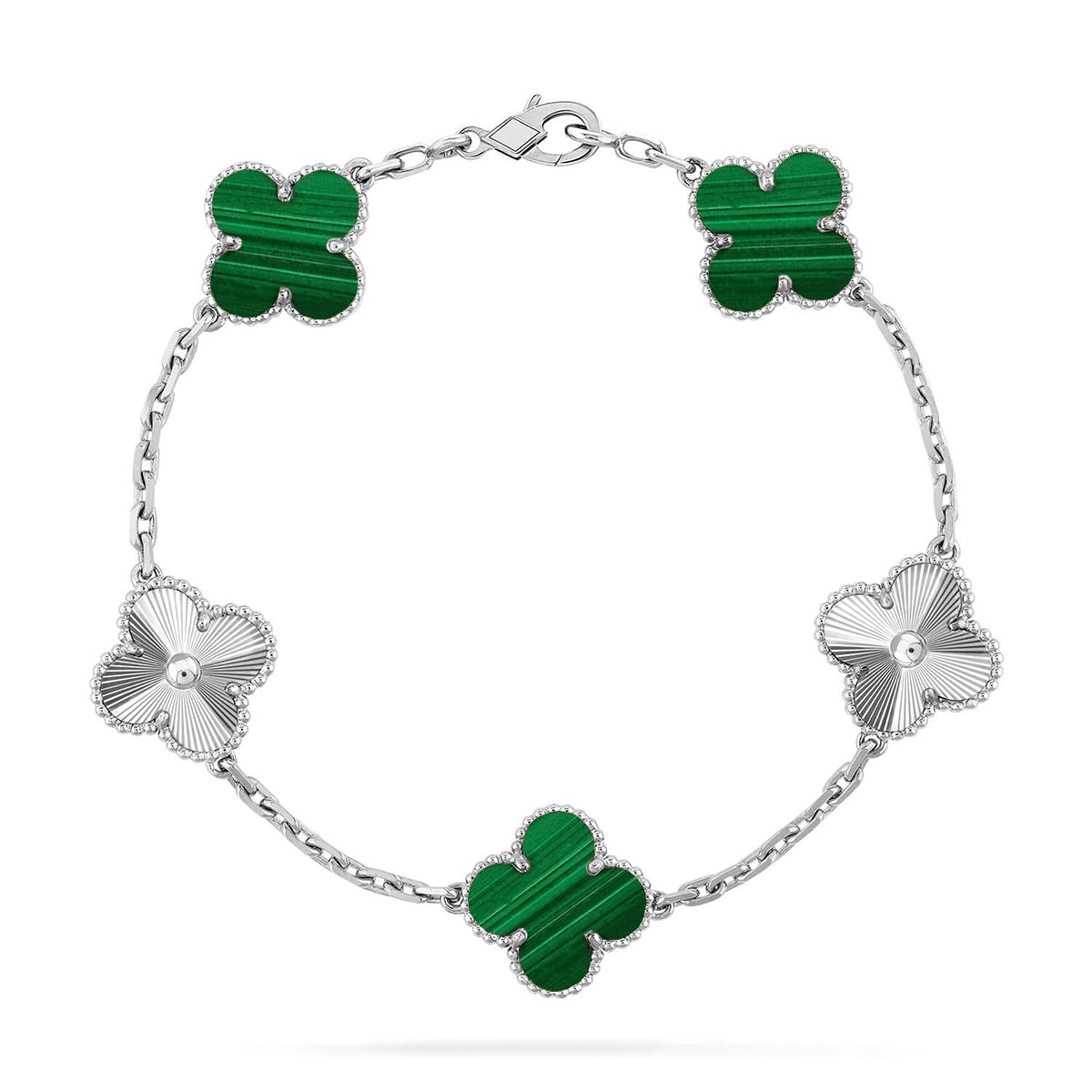 [Gaonasi] CLOVER 5 MOTIF MALACHITE BRACELET COLLECTION