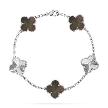 [Gaonasi] CLOVER 5 MOTIF GRAY MOP BRACELET COLLECTION