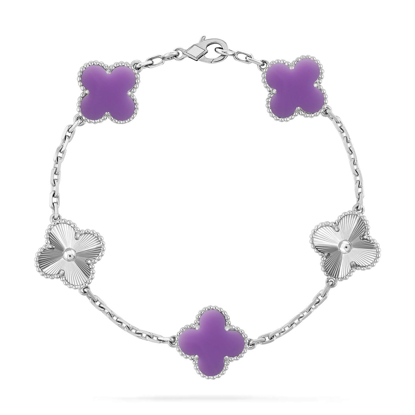 [Gaonasi]CLOVER 5 MOTIF LIGHT PURPLE BRACELET COLLECTION