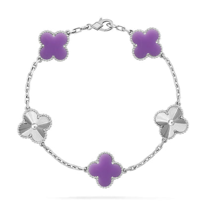 [Gaonasi]CLOVER 5 MOTIF LIGHT PURPLE BRACELET COLLECTION