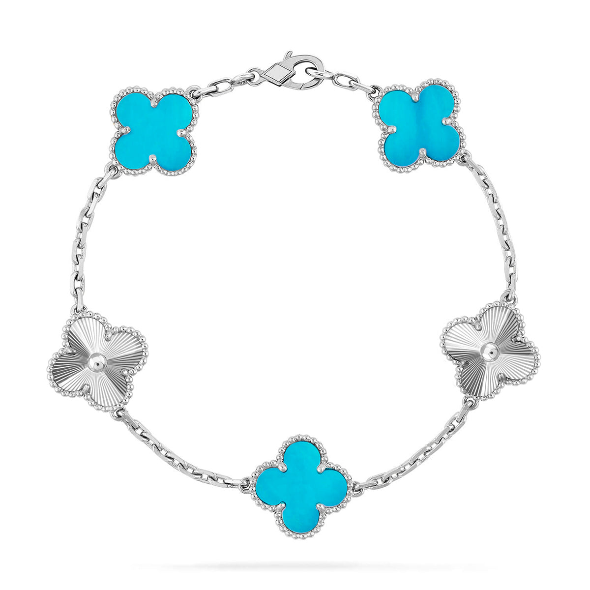 [Gaonasi] CLOVER 5 MOTIF TURQUOISE BRACELET COLLECTION