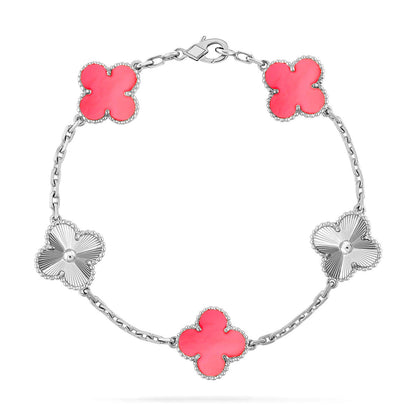 [Gaonasi] CLOVER 5 MOTIFS  PINK MOP BRACELET COLLECTION