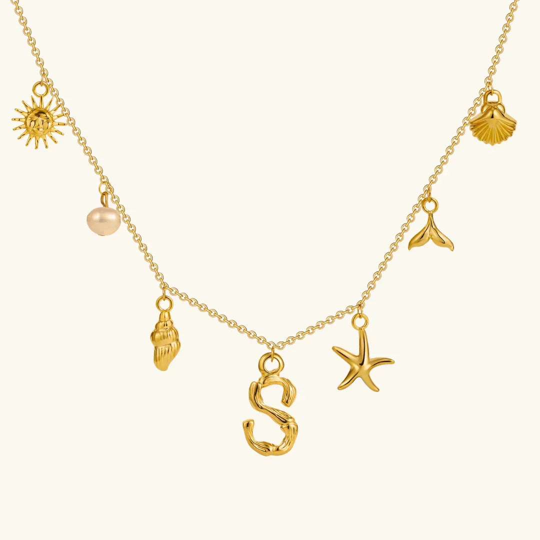 [Gaonasi]Avaria Ocean Initial Necklace