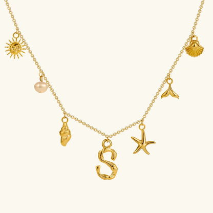 [Gaonasi]Avaria Ocean Initial Necklace