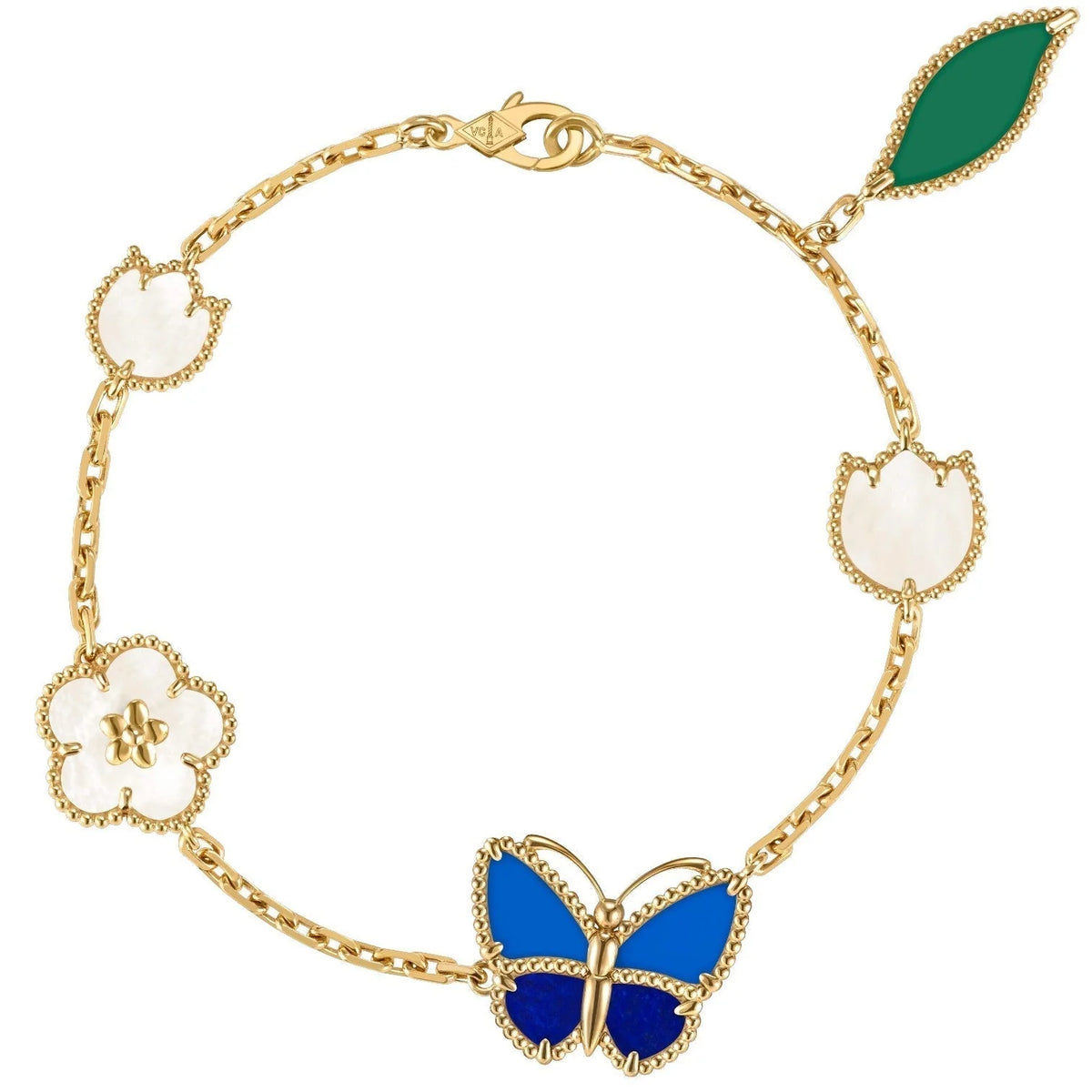 [Cadisa] LOVE Brushed & Lucky Spring Butterfly 5-Motif Bracelet Stack Set