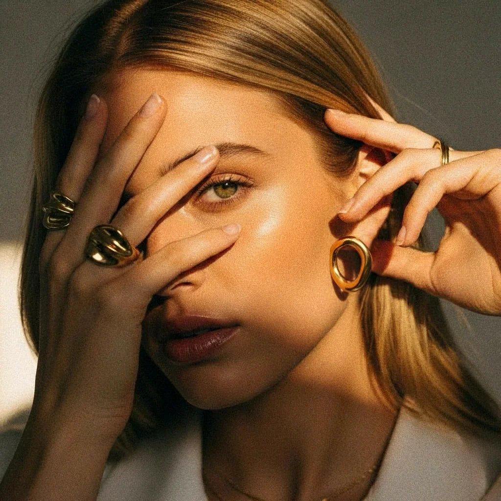 [Gaonasi]Raquel Open Oval Earrings