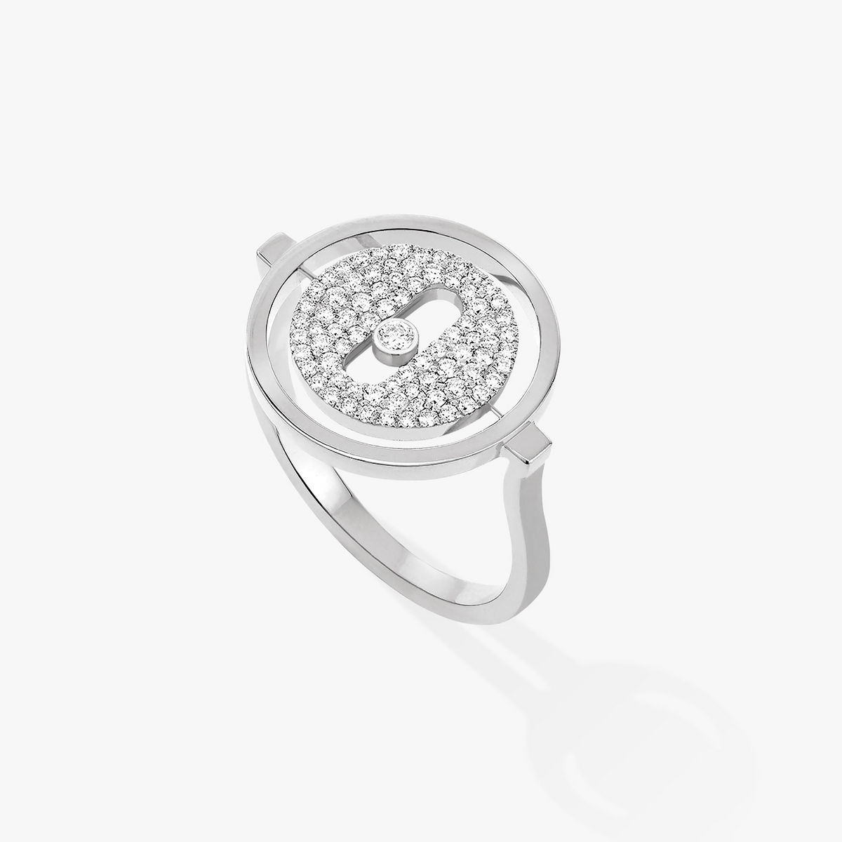 [Cadisa]LUCKY MOVE PAVED SILVER DIAMOND RING