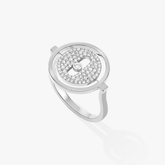 [Cadisa]LUCKY MOVE PAVED SILVER DIAMOND RING