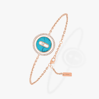 [Cadisa]LUCKY MOVE TURQUOISE PINK GOLD DIAMOND BRACELET