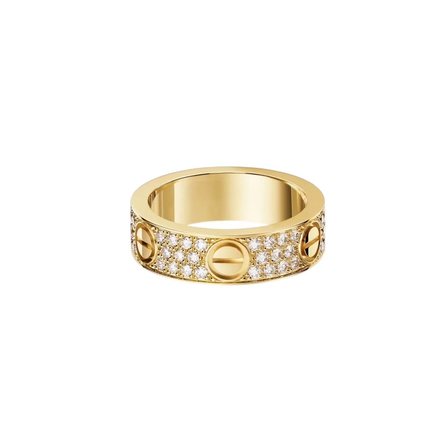 [Gaonasi Jewelry]LOVE RING 5.5MM DIAMONDS PAVED
