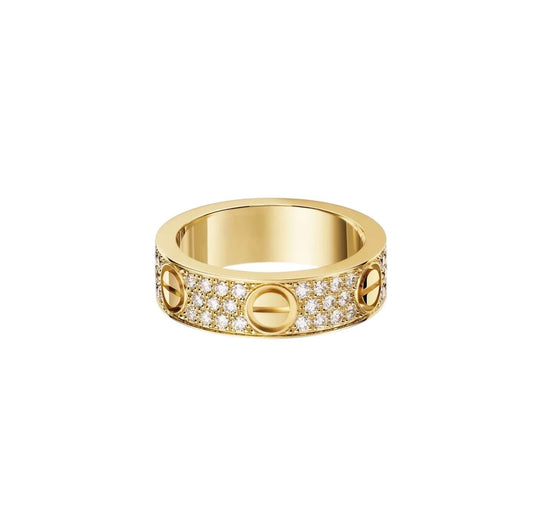 [Gaonasi Jewelry]LOVE RING 5.5MM DIAMONDS PAVED