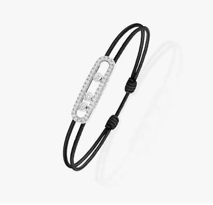[Cadisa]Messika Care(s) pink cord pavé bracelet