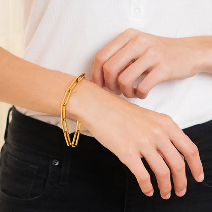 [Gaonasi]Asta Gold Paperclip Chain Bracelet