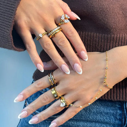 [Gaonasi]Chastity Diamond Ring Stack