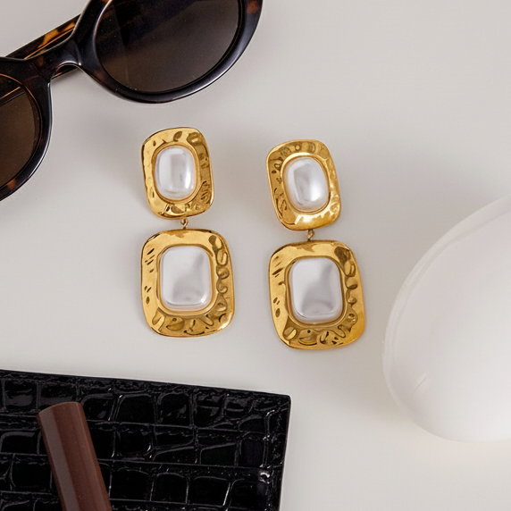 [Gaonasi]Trixie Chunky Pearl Drop Earrings