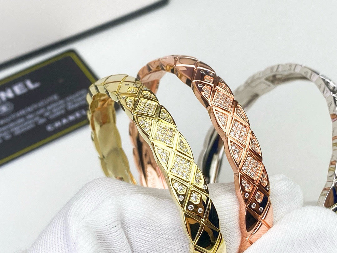 [Cadisa]KOKO CRUSH HALF DIAMONDS GLOD SILVER ROSE GOLD