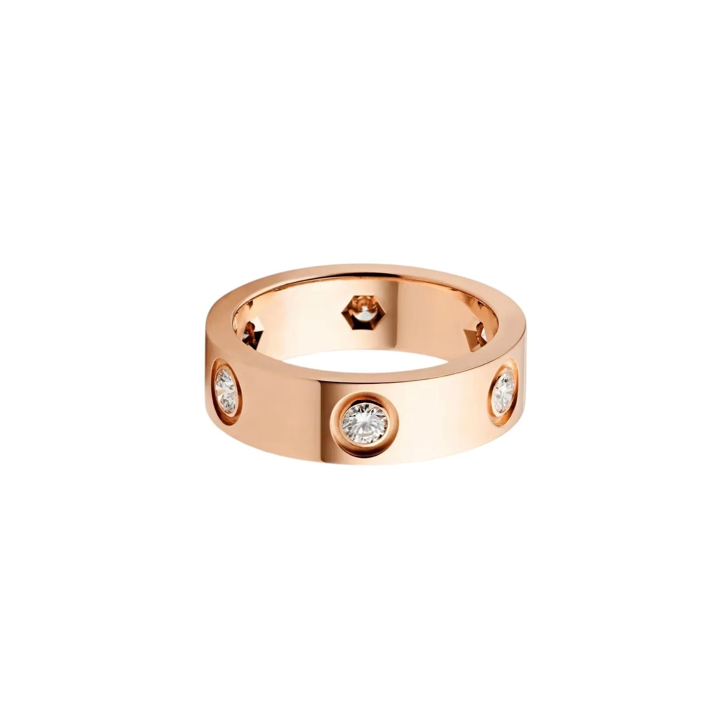 [Gaonasi Jewelry]LOVE 5.5MM 6 DIAMOND RING