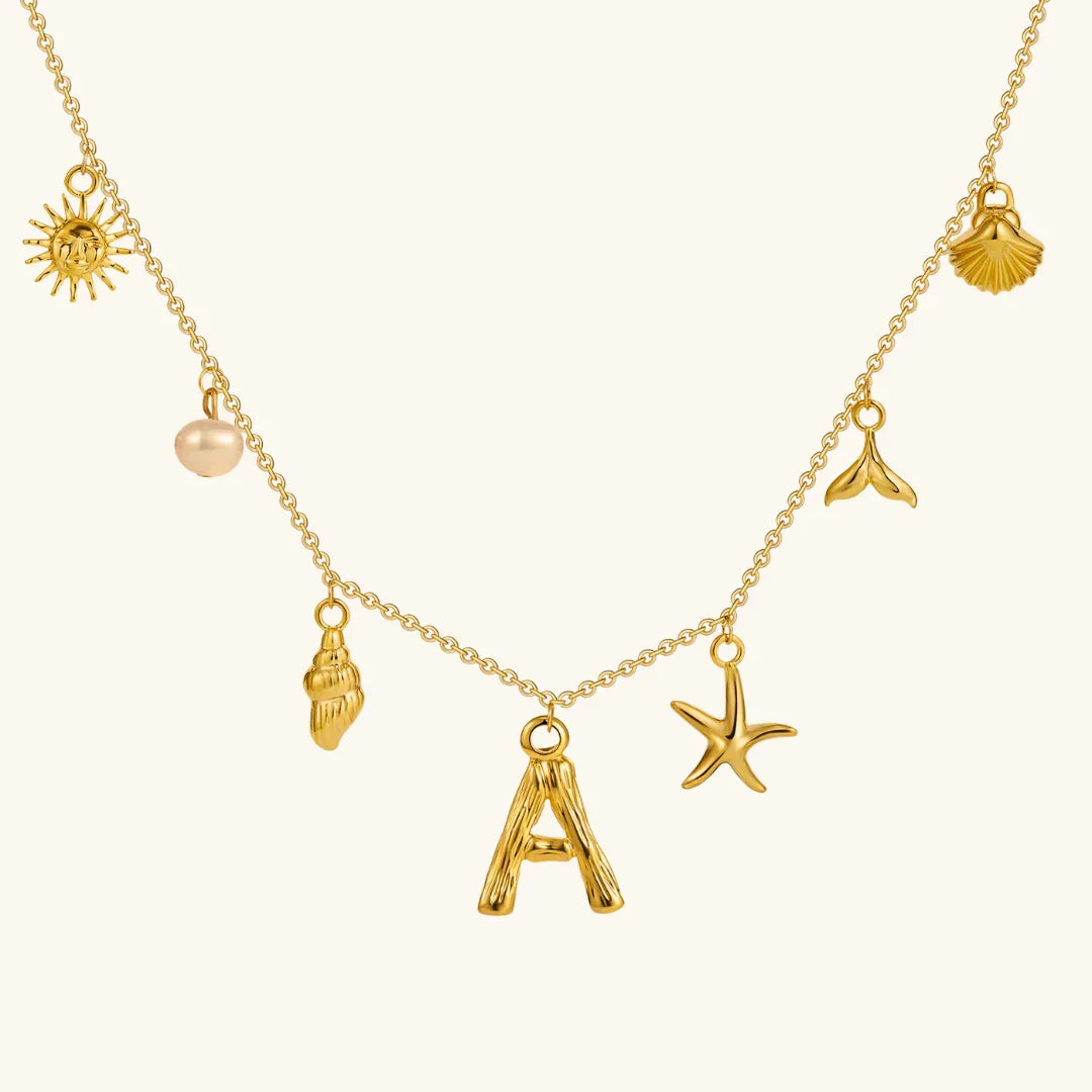 [Gaonasi]Avaria Ocean Initial Necklace