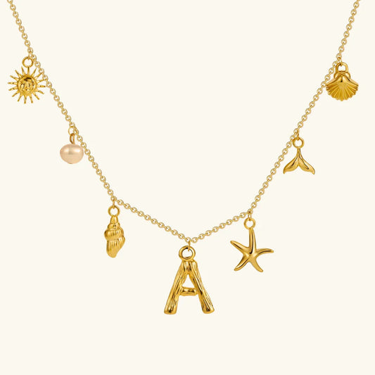 [Gaonasi]Avaria Ocean Initial Necklace