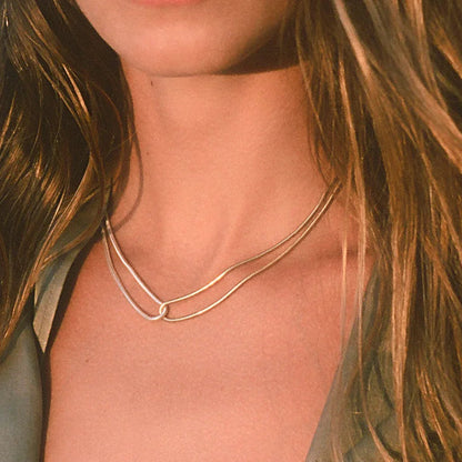 [Gaonasi]Talia Two Tone Necklace