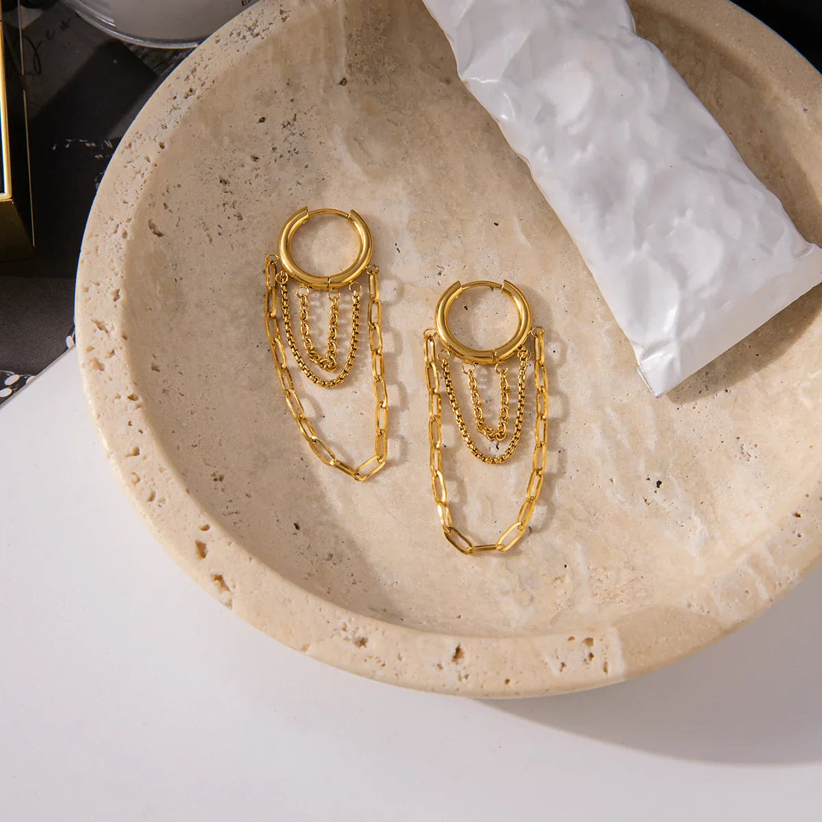 [Gaonasi]Alaina Link Chain Hoops