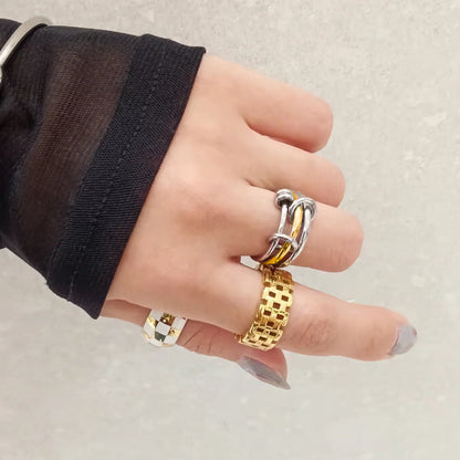 [Gaonasi]Gabriela Two-Tone Ring Stack
