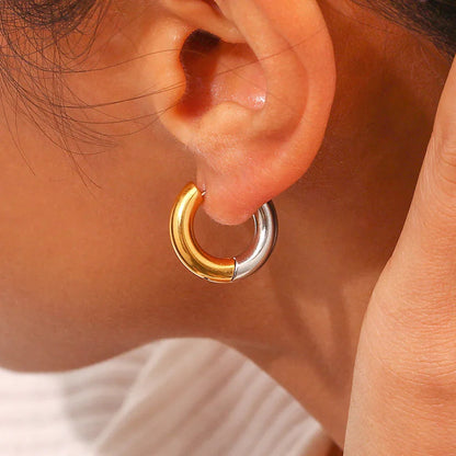 [Gaonasi]Ingrid Two Tone Hoop Earring