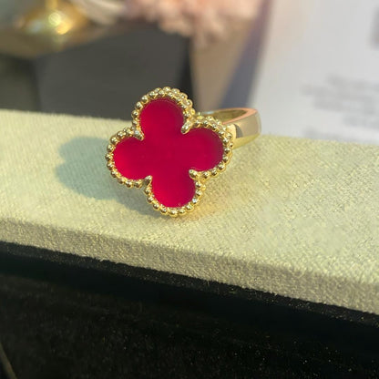 [Cadisa]NEW CLOVER PINK ENAMEL RINGS